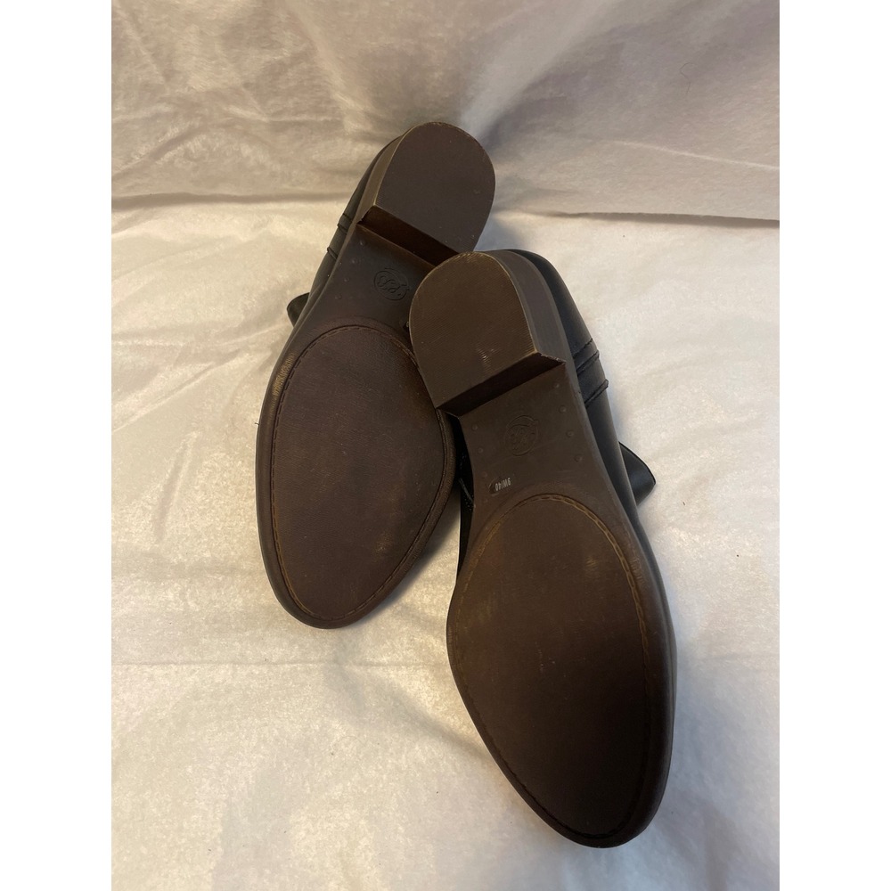Lucky Brand Womens Black Leather Ankle Booties Low Block Heel Size 9W / 40 - Picture 4 of 5
